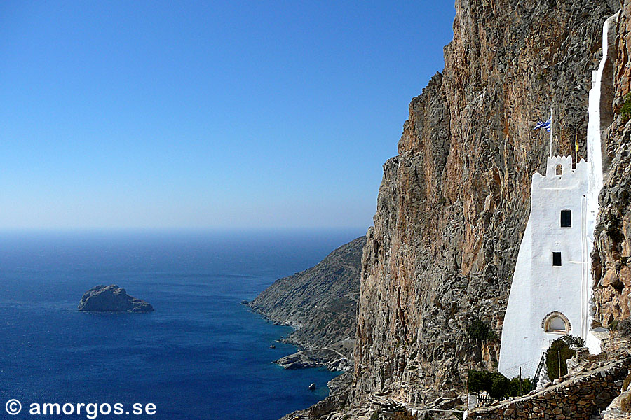 Monastery Panagia Hozoviotissa on Amorgos in Greece.