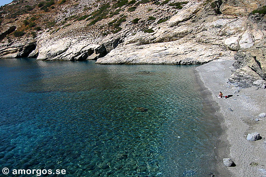 Mouros beach on Amorgos in Greece